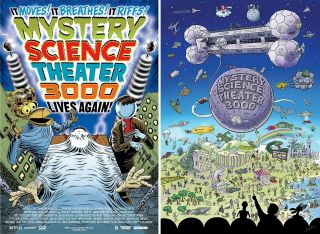 Mystery Science Theater 3000 Kickstarter exclusive Poster Dual - Sided 2016 MST3K 3