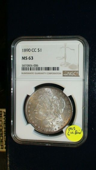 1890 Cc Morgan Silver Dollar Ngc Ms63 Carson City $1 Coin Priced To Sell
