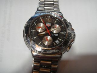 Tag Heuer Indy 500 Formula 1 Mens Chronograph Watch Black Silver,  Le Exc Cond.