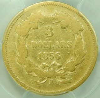 1856 - S 1856 S Gold Three Dollar Princess PCGS G06 G6 GOOD LOWBALL $3 4