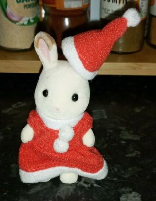 Sylvanian Families Christmas Freya Chocolate Rabbit Figure,  Santa Dress & Hat