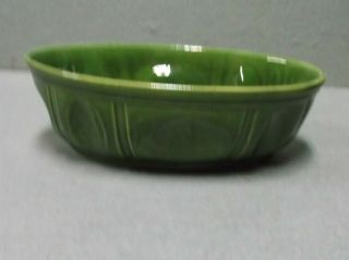 HAEGER OVAL PLANTER 3929 DARK GREEN Art Pottery USA SERVING BOWL 3