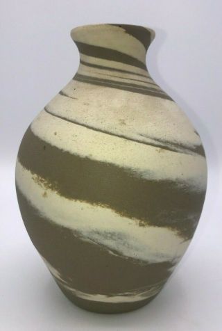 Wj Gordy Vase Swirlware Georgia Art Pottery Stoneware Folk Art