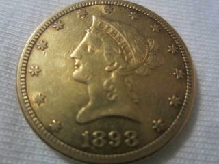 1898 - S Liberty,  Coronet,  Head $10.  00 Gold Eagle