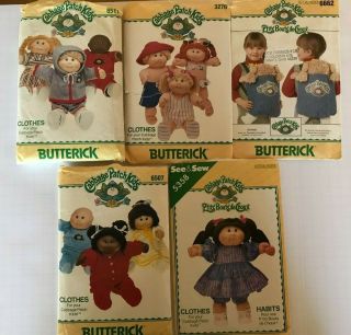 5 Cabbage Patch Kids Doll Clothes Patterns - Butterick 6511 - 3270 - 6662 - 6507 - 5358