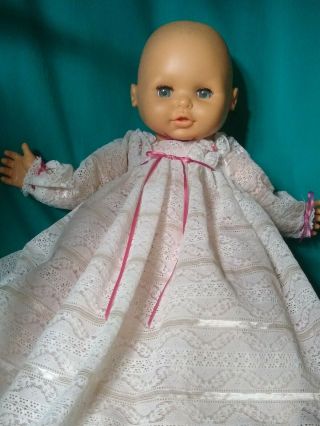20 " Horsman Baby Doll 1982 Cloth And Vinyl Sleep Eyes/ Lashes Hand Made Dress
