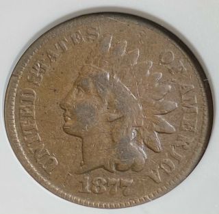 1877 1c Indian Head Cent Vg 8 Key Date