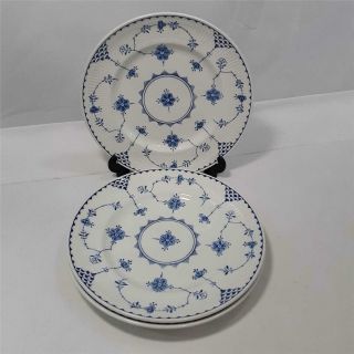 3 Vintage Franciscan Blue Denmark 8 " Salad Plates Made In England