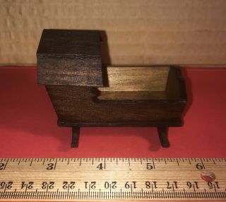 Dollhouse Miniature Wooden Rocking Baby Cradle
