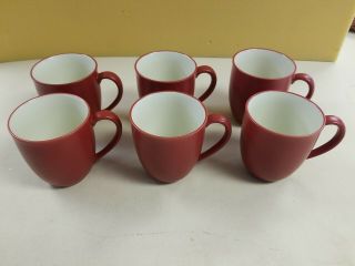 Set Of 6 Noritake Stoneware 8045 Colorwave Red Raspberry Coffee Mug/cup