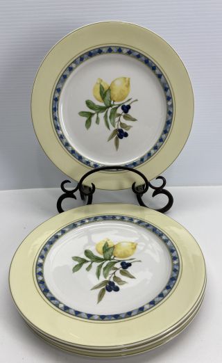 Royal Doulton - Carmina - Fine Porcelain Lemon Dinner Plates - Set Of 4
