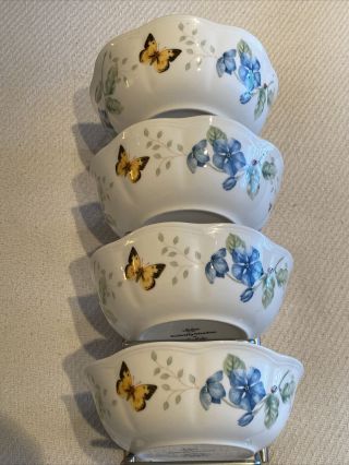 4 Lenox Butterfly Meadow - Dessert Bowls - 4 1/2 " X 2 1/4 " -
