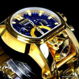 Invicta Reserve Bolt Zeus Magnum Swiss 18kt Gold Plated Dual Dial Blue Watch