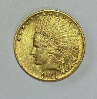 1911 Indian Head Eagle $10.  00 Gold Coin.  Pharis