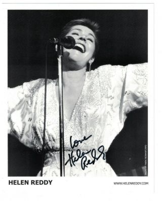 Helen Reddy Signed Autographed 8 X 10 Photo Actress Singer B
