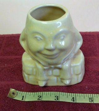 Vintage Mccoy Humpty Dumpty Yellow Pottery Planter Vase Nursery Rhyme