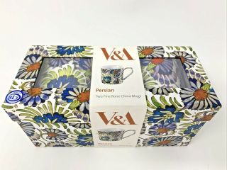 2 V&a Fine Bone China Mugs Persial Tile Design Victoria And Albert Museum