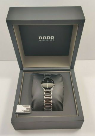 Rado Centrix Diamond SWISS Quartz Black Dial Two Tone Ladies Watch R30935712 2