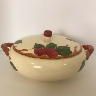 Vintage Franciscan Pottery Apple Pattern Two Handled Serving Bowl Casserole Lid