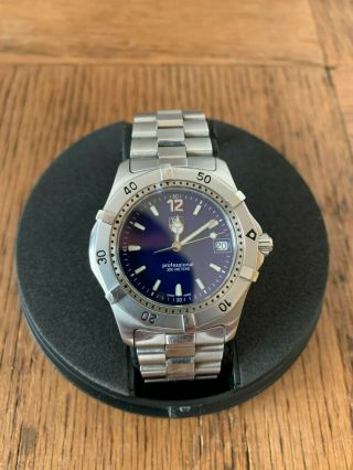 Tag Heuer Stainless Professional 200 M Quartz Watch W/ Sapphire Blue Face