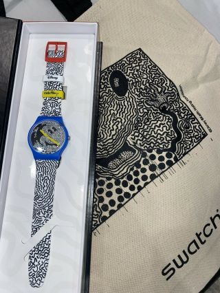 Swatch Eclectic Mickey Keith Haring X Disney Watch Plus Limited Tote Bag