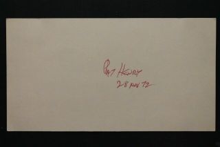 Pat Henry (d.  82) Comedian Frank Sinatra Dean Martin Autograph Signed Index Card 2