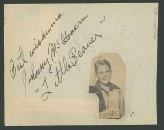 Johnny Mcgovern Signed Album Page | " Red Ryder " Autograph W/ Ginger Prince