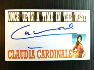 " Once Upon A Time In The West " Claudia Cardinale Autographed 3x5 Index Card