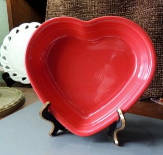 Homer Laughlin Fiestaware Red Heart Shaped Bowl/candy Dish