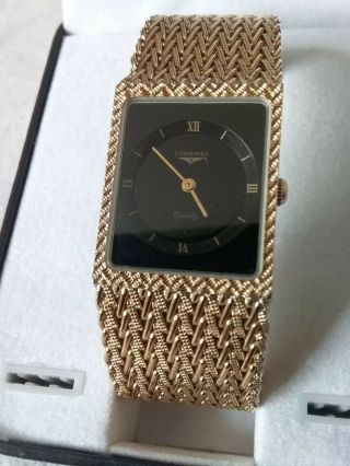 Longines Vintage Mens Gold Plated Quartz Wrist Dress Watch