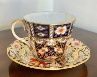 Traditional Imari (2451) By Royal Crown Derby Scalloped Demitasse Cup Saucer