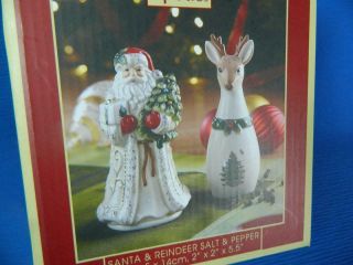 Spode Christmas Tree Salt & Pepper Shakers Set Santa Claus Reindeer