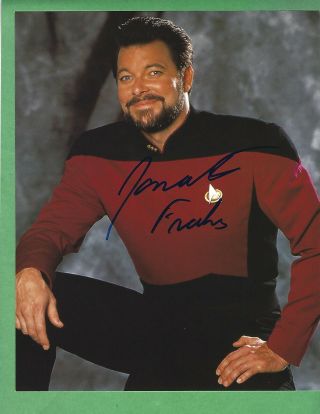 Jonathan Frakes Autographed 8 X 10 Photo W Star Trek