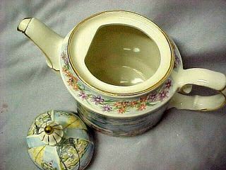 James Sadler Made In England SALT KETTLE VIEW Porcelain Teapot China GC 2