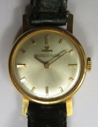 Jaeger Lecoultre Vintage 18k Yellow Gold Ladies Wrist Watch Mechanical Not Work