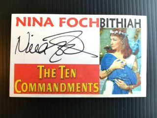 " The Ten Commandments " Nina Foch " Bithiah " Autographed 3x5 Index Card (creased)
