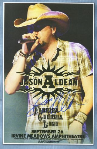 Jason Aldean Autographed Concert Poster Hicktown,  Drowns The Whiskey
