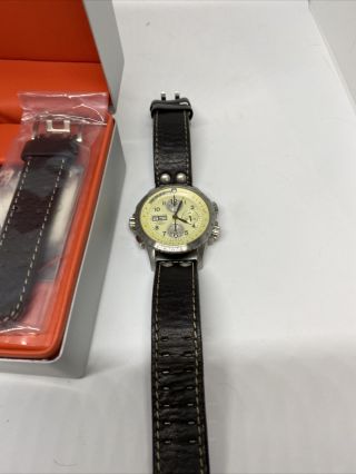 Hamilton Khaki X - Wind Automatic Chronograph Brown Leather Men ' s Watch Beige Dial 3