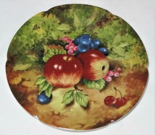 Rochard Limoges France A T Heritage Still Life Fruit Plate Apple Grapes 6 "