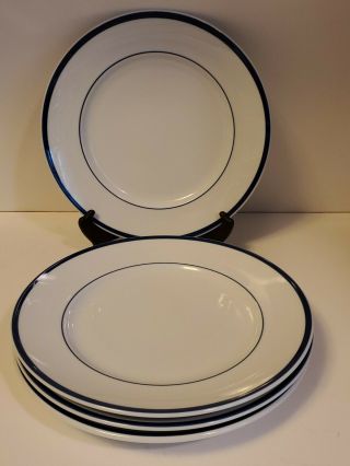 Set Of 4 Williams Sonoma Brasserie Blue 11” Dinner Plates,  Made In Japan