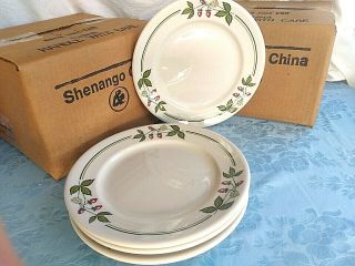 4 Vintage Shenango China Restaurant Ware 9 3/4 " Dinner Plates Wild Strawberry