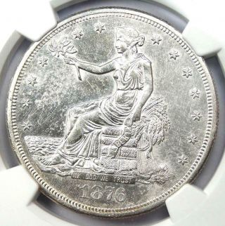 1876 - S Trade Silver Dollar T$1 - Certified Ngc Uncirculated Details (ms Unc)