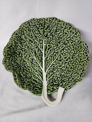 Olfaire Green Cabbage Leaves Salad Serving Bowl Plate
