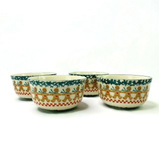 Tienshan Folkcraft Gingerbread Soup Cereal Bowls 5 3/4 " Set Of 4