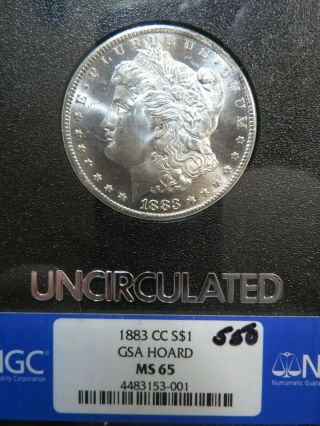 1883 - Cc Pcgs Ms65 Gsa Morgan Silver Dollar 4