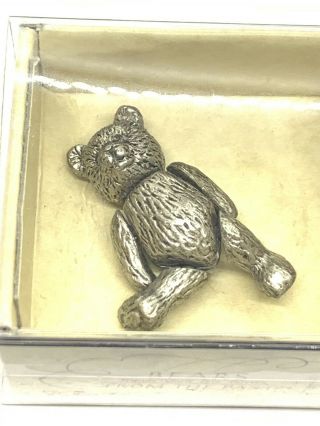 Teddy Bears From The Past Fully Jointed Pewter Pin Miniature Russ Bear