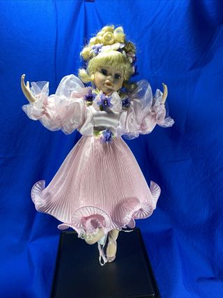 Porcelain Ballerina Doll With Stand - 18 "