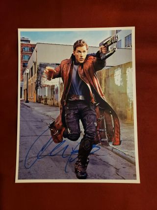 Chris Pratt Autographed 8.  5x11 Photo Guardians Of The Galaxy Authentic W/