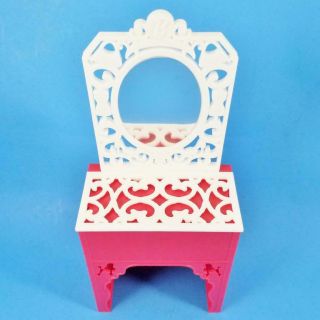 Barbie Vanity With Pop Up Mirror Pink Poodle White Dresser Desk 2018 Dream House