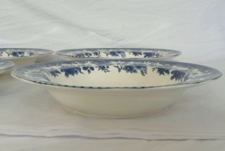 WILLIAM JAMES FARMYARD ROOSTER RIMMED SOUP BOWLS 8 - 1/2 